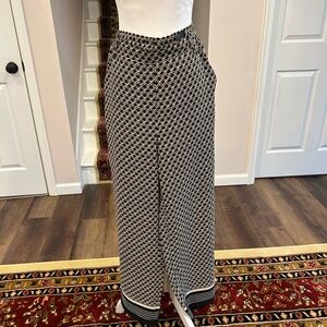 H&M Black and Cream Geometric Wide Leg Pants